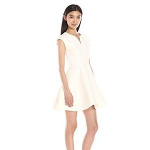 Halston Heritage Women's Structured Dress with Geo Seams (Cotton and Silk)